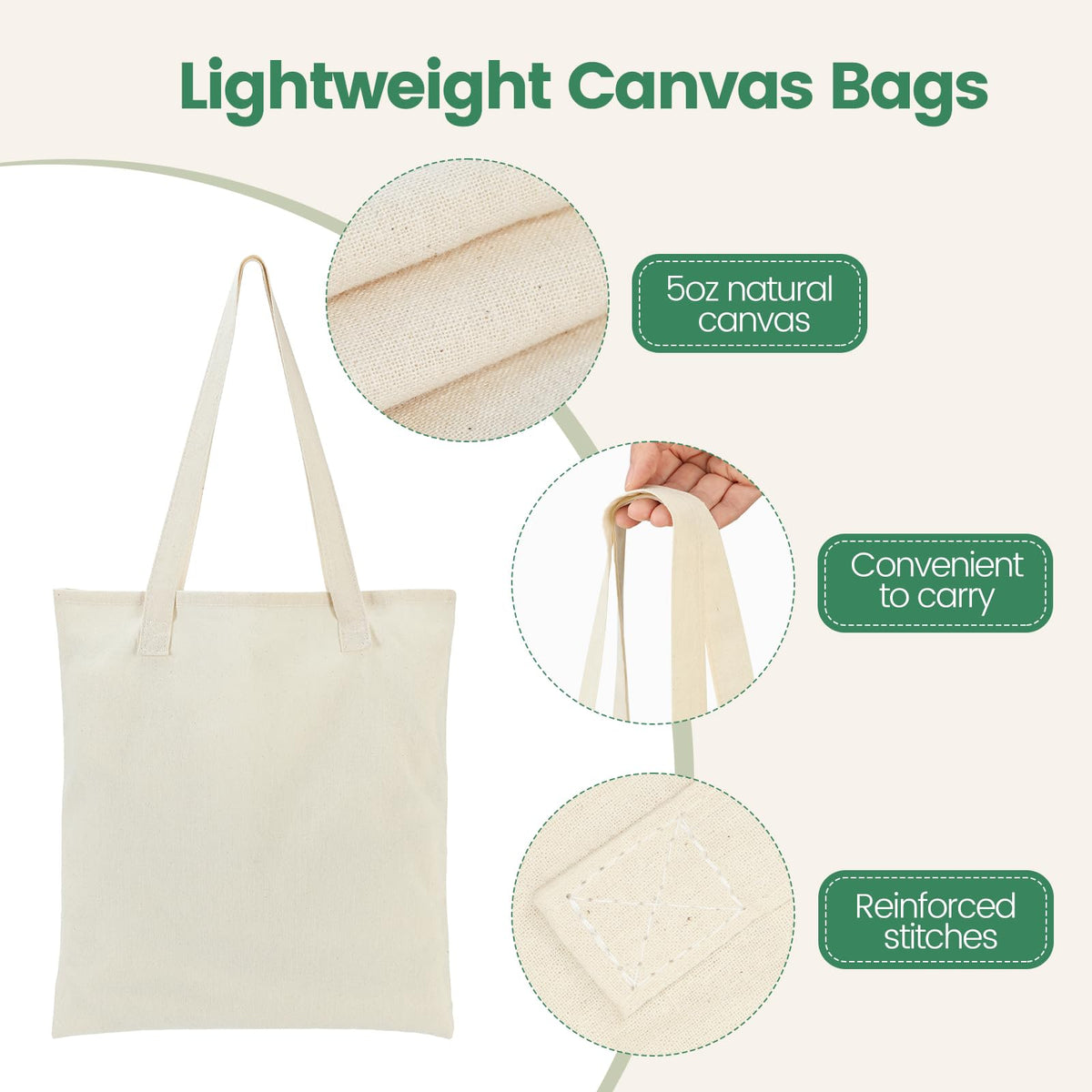 Carbrea multifunctional bulk tote suitable for library, gifts, or events
