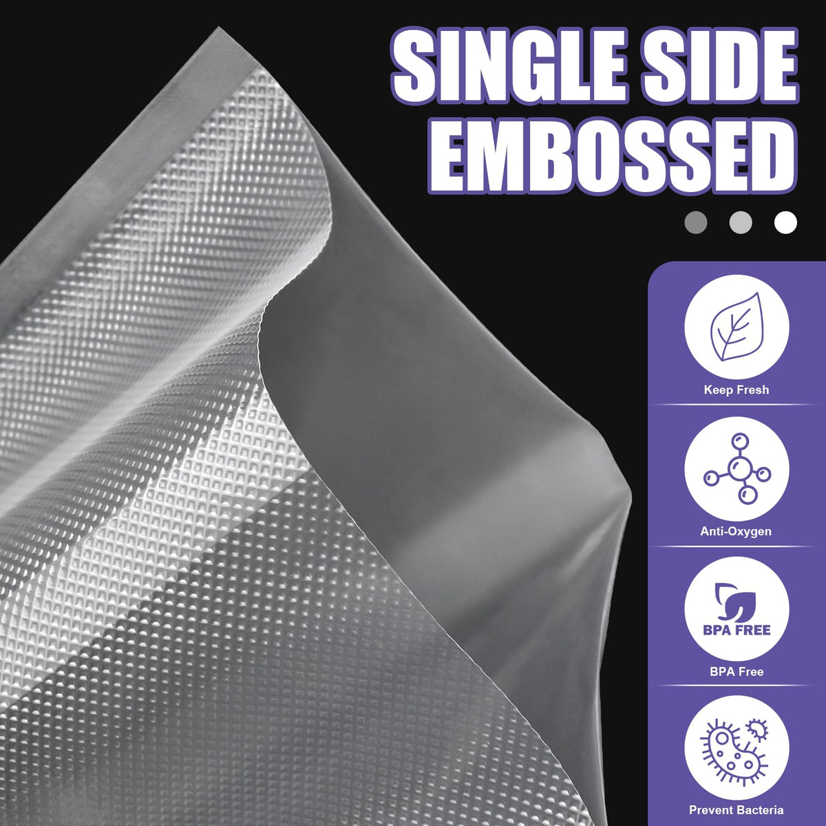 CAREGY embossed design bags sealing tightly to preserve freshness