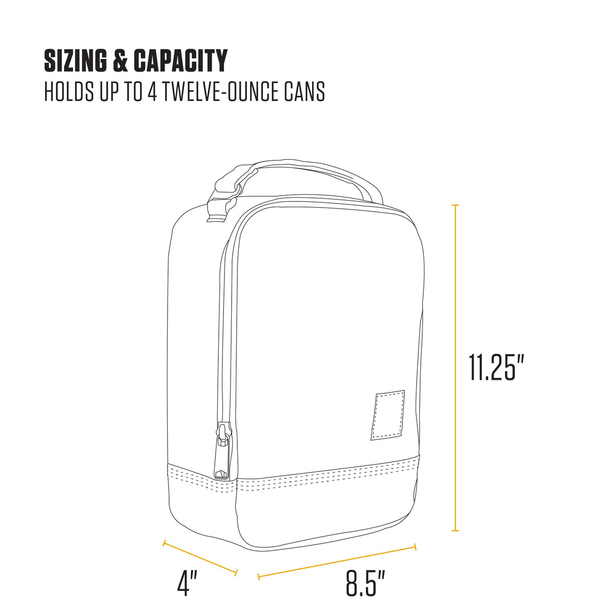 Carhartt lunch cooler with a heavy-duty zipper to secure contents.