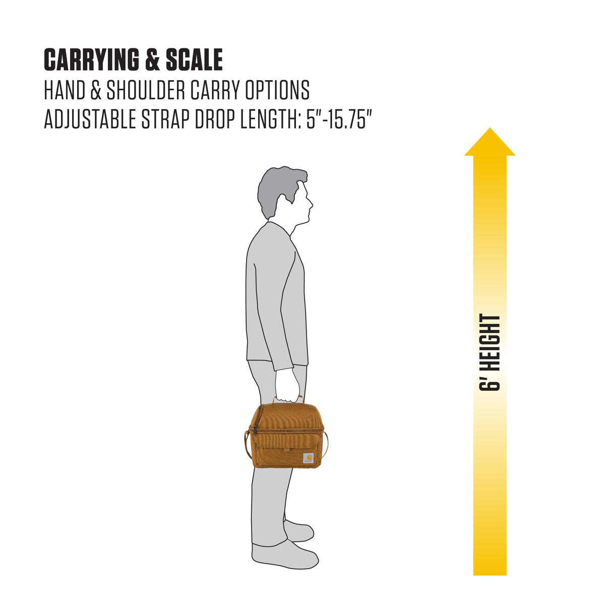 Carhartt front pocket keeps utensils and snacks within easy reach.
