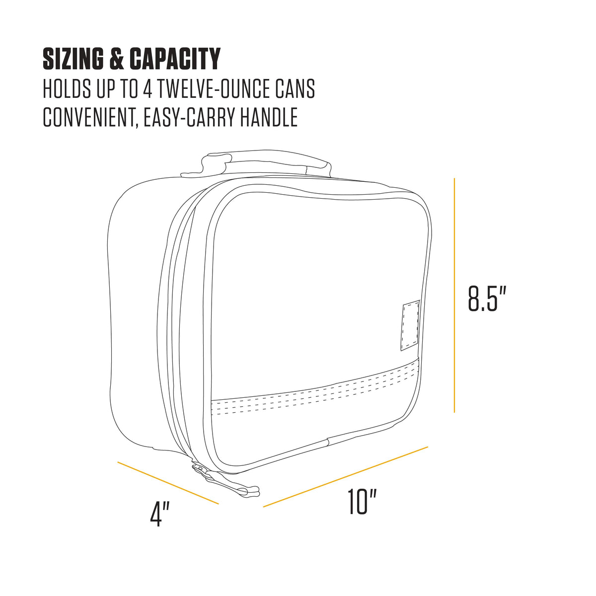 Carhartt lunch box insulated top handle view for easy carrying throughout the day.