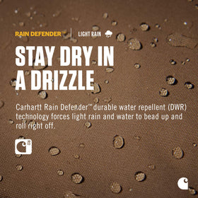 Carhartt Rain Defender feature shields contents during light rain on the go.
