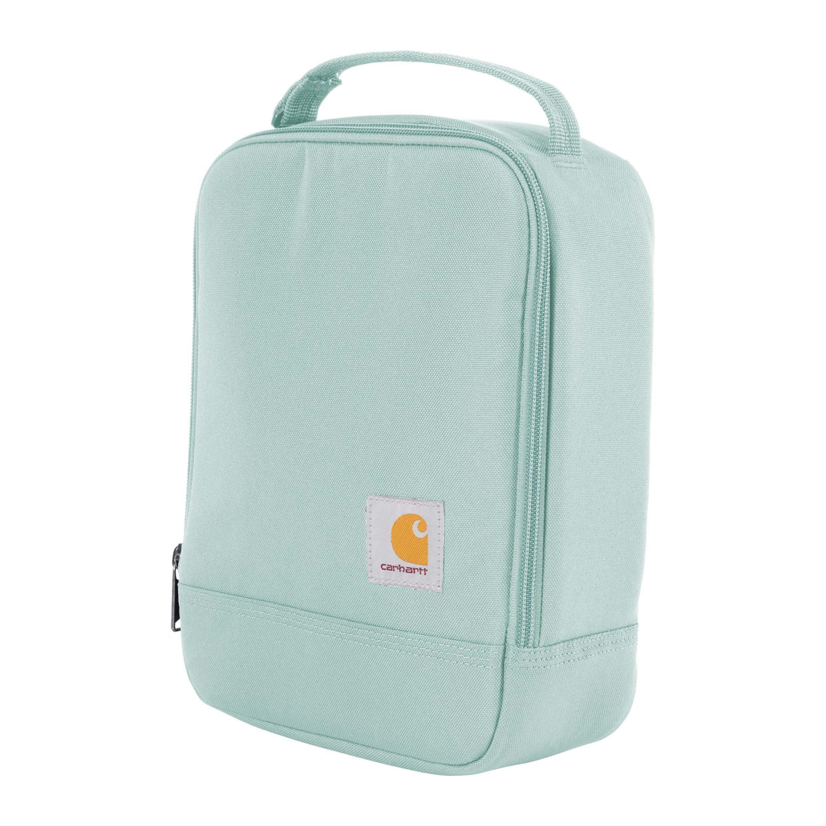 Carhartt lunch cooler Seabrook clipped to backpack, easy daily transport.