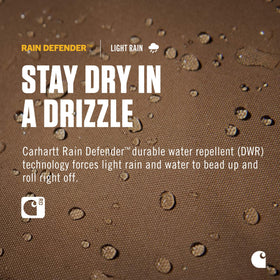 Carhartt Seabrook Rain Defender fabric protects from light rain.