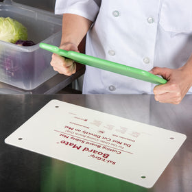 Dishwasher-safe cutting board mat simplifies cleanup.