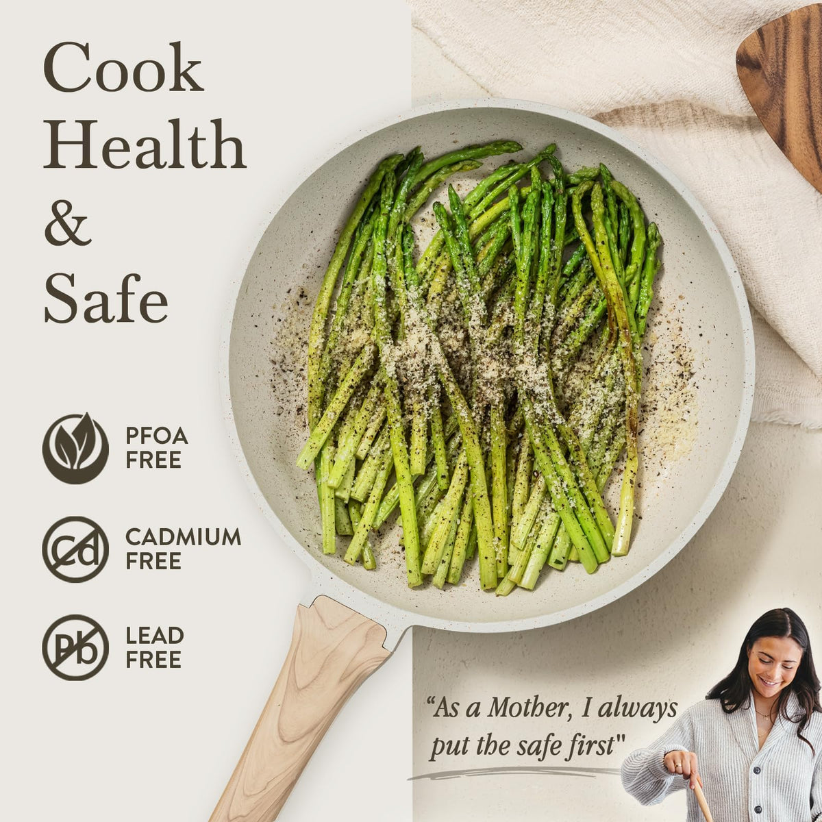 CAROTE 11-inch fry pan delivers even heat for sautéing and browning