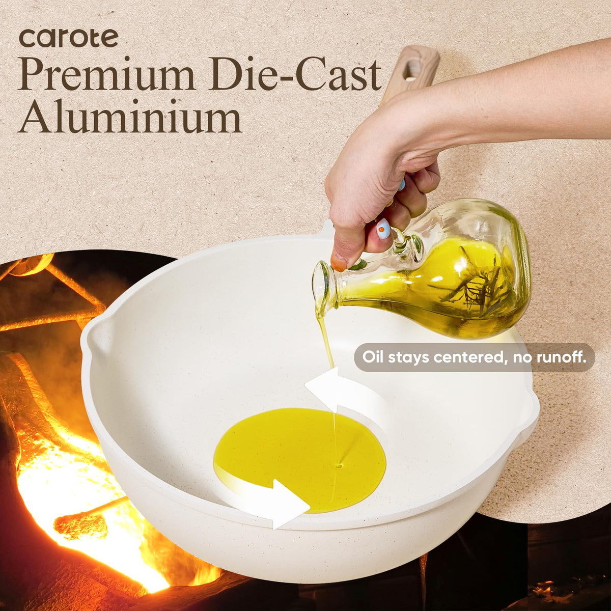 CAROTE 4-quart sauté pan with lid perfect for sautéing vegetables.