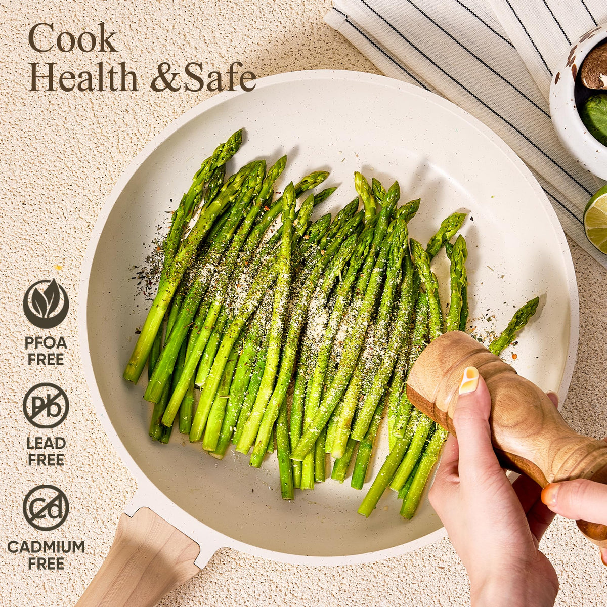 Carote 3-quart saucepan with lid supports simmering and easy cleanup.