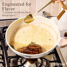 Carote 4.5-quart sauté pan with lid for searing and braising.