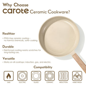 CAROTE saute pan offers even heat for searing and braising