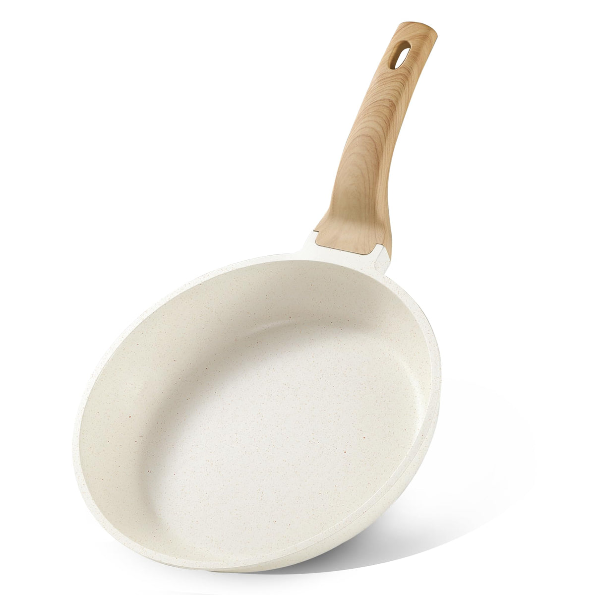 CAROTE 8-inch cream white non-stick pan ideal for quick eggs and easy cleanup