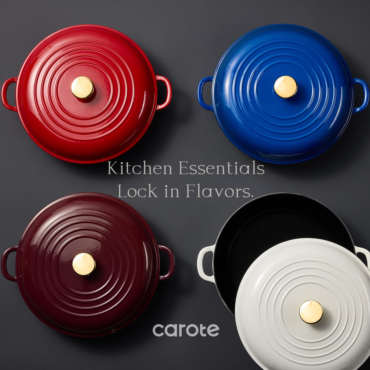 CAROTE shallow braiser pan ideal for searing and slow-cooking family meals.