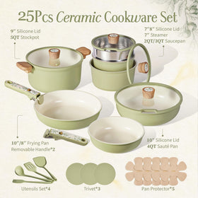 CAROTE detachable-handle pots and pans enable compact storage in small kitchens