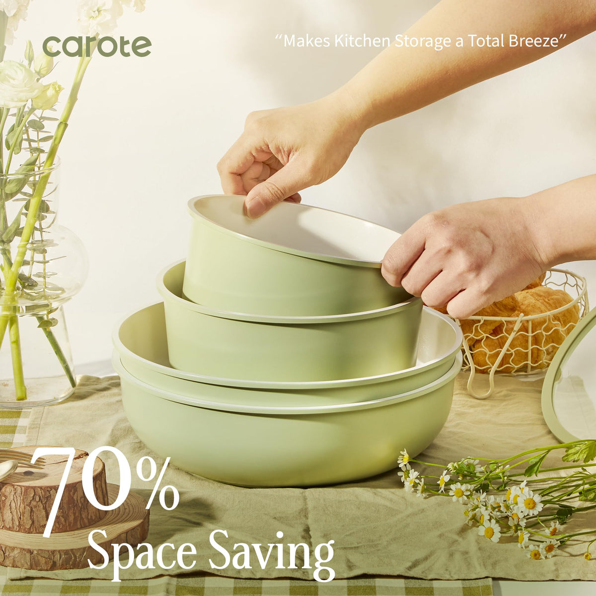 CAROTE dishwasher- and oven-safe cookware for versatile stove-to-table use
