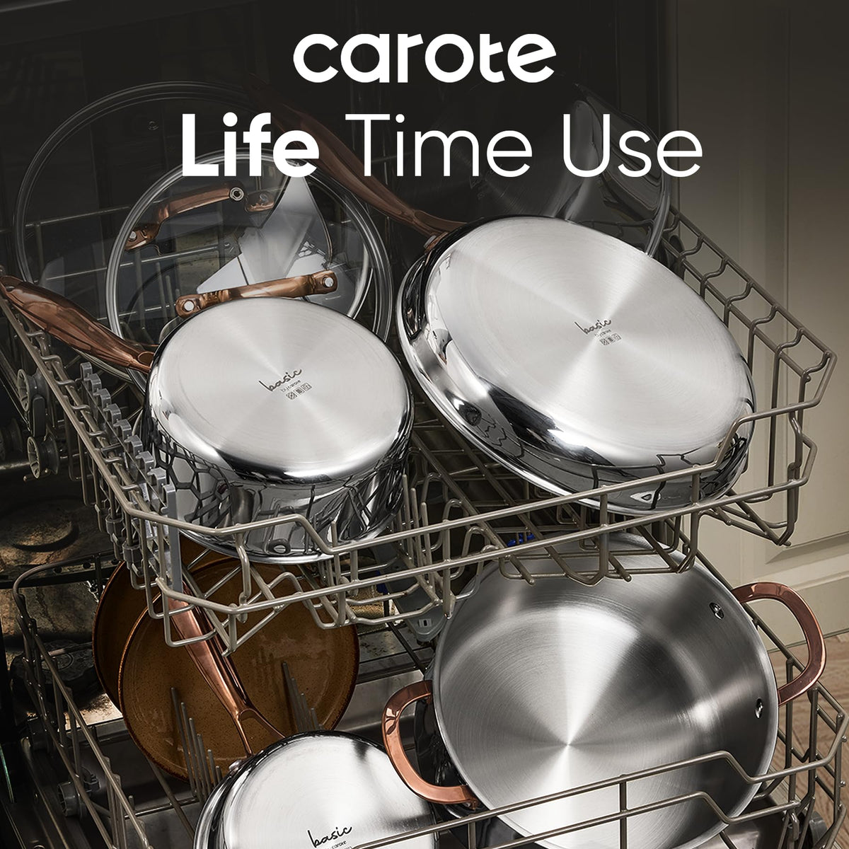 CAROTE dishwasher-safe design simplifies cleanup after cooking sessions.