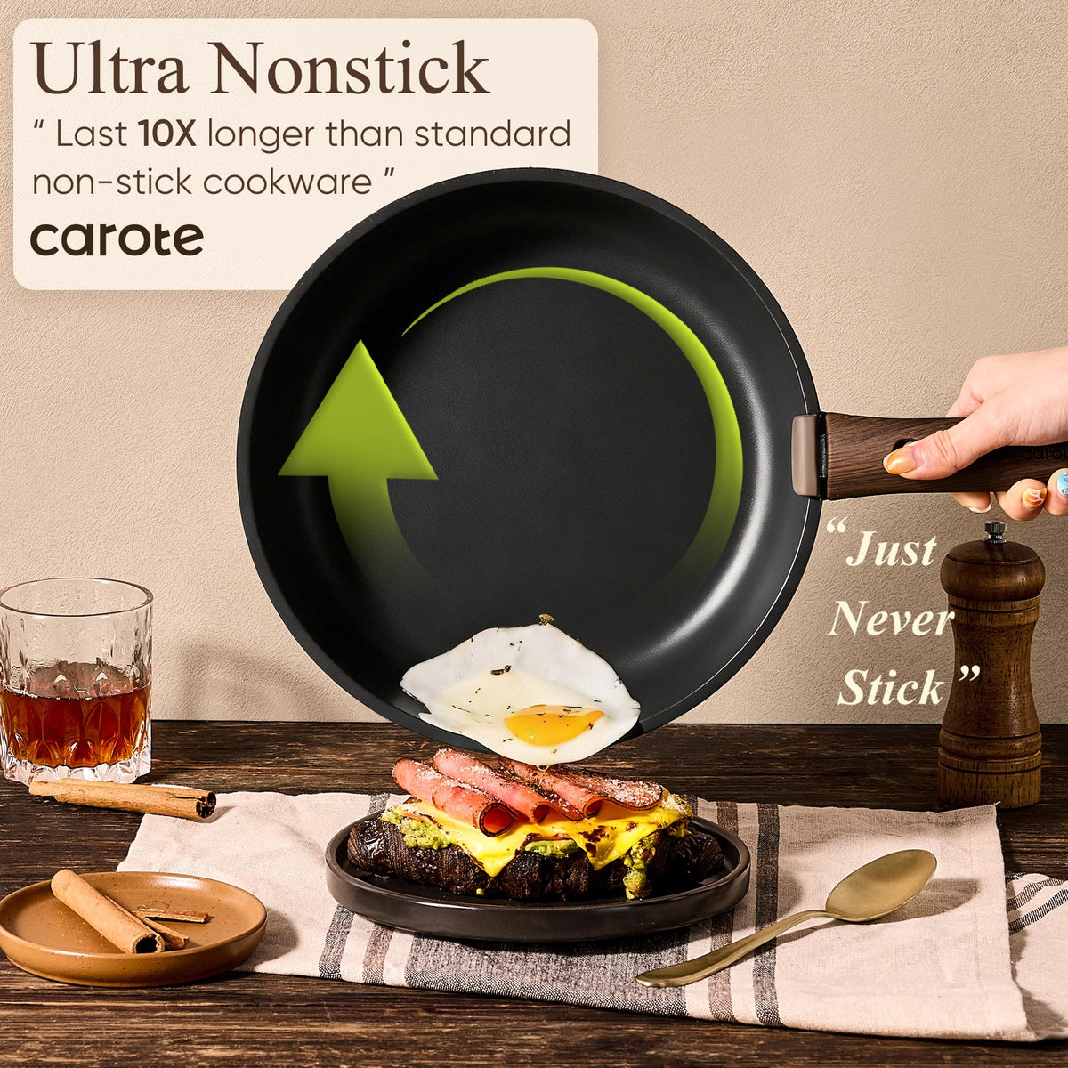 CAROTE induction-compatible cookware ready for modern stoves.