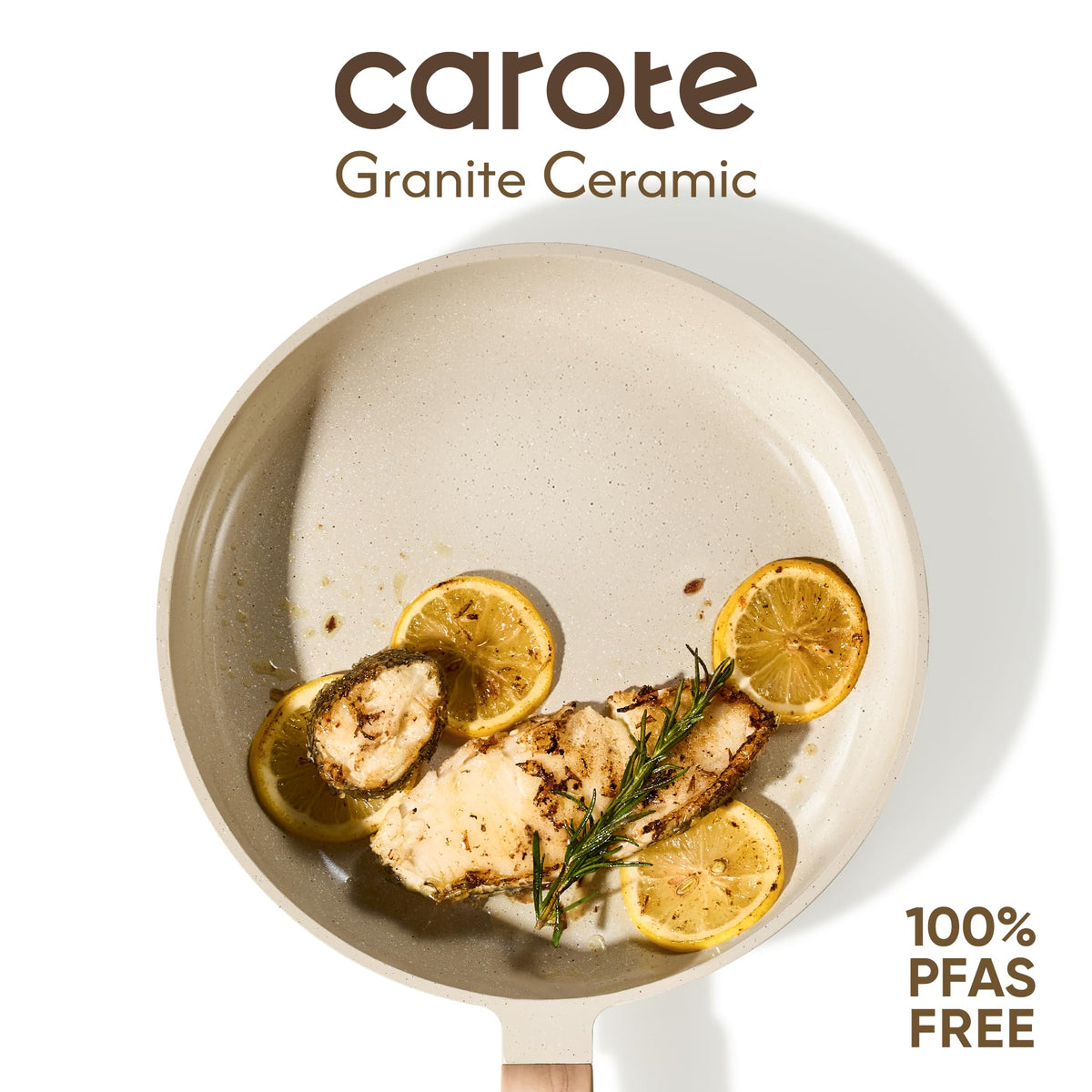 Carote induction-compatible pan shown on induction stove