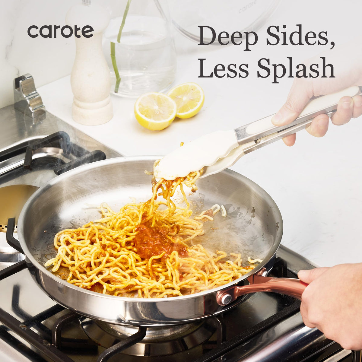 CAROTE induction-compatible pan ready for modern stovetops