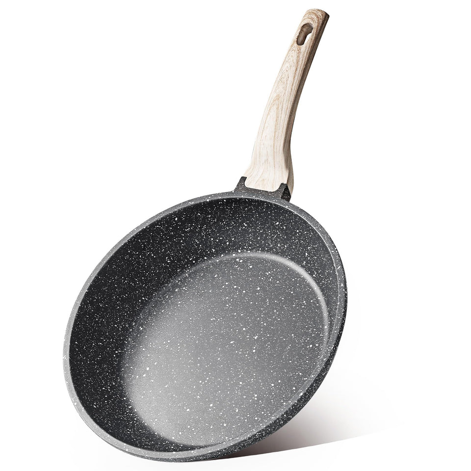 CAROTE granite-surface non-stick pan ready for easy release and quick cleanup