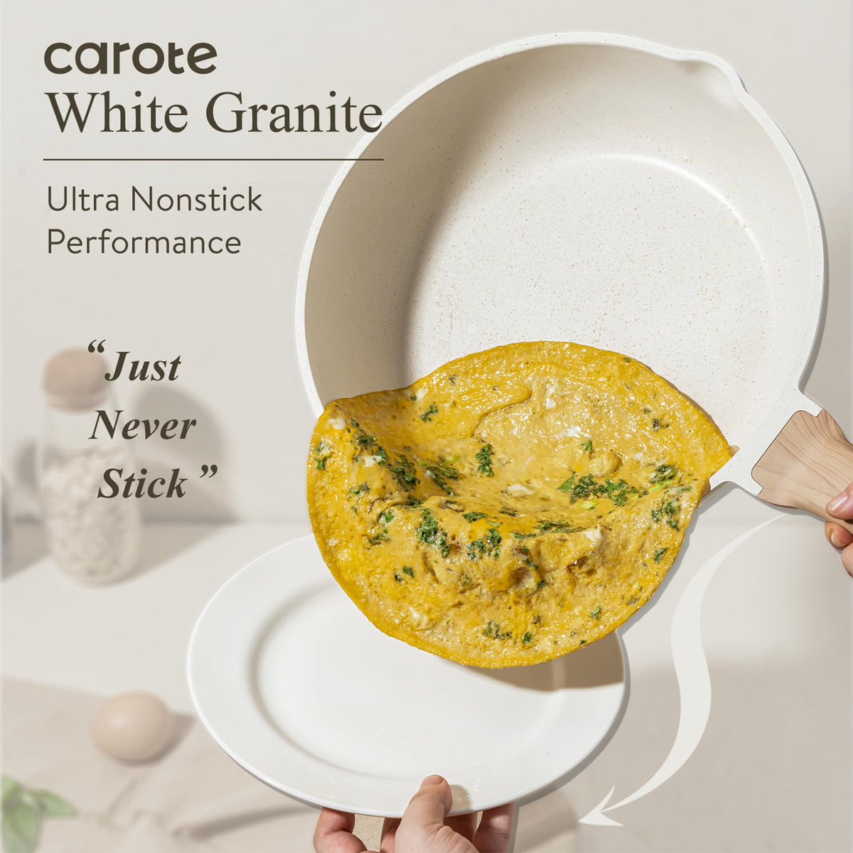 CAROTE 11-inch nonstick granite fry pan for even searing