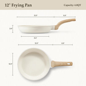 CAROTE omelet pan cream, eggs sizzling for fluffy breakfasts with less oil.