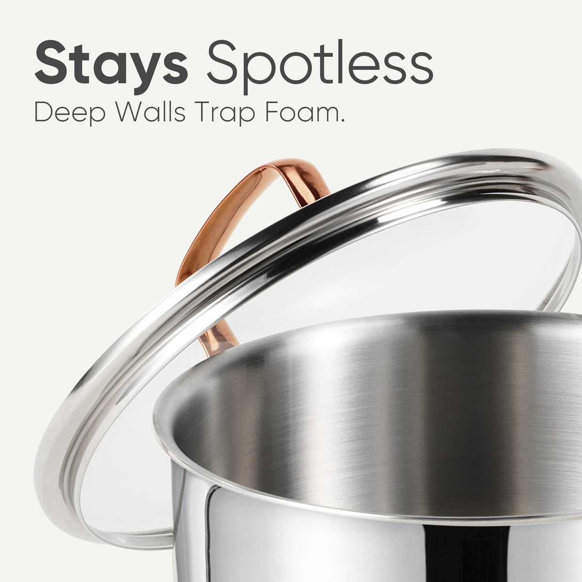 CAROTE see-through glass lid lets you check progress without lifting.