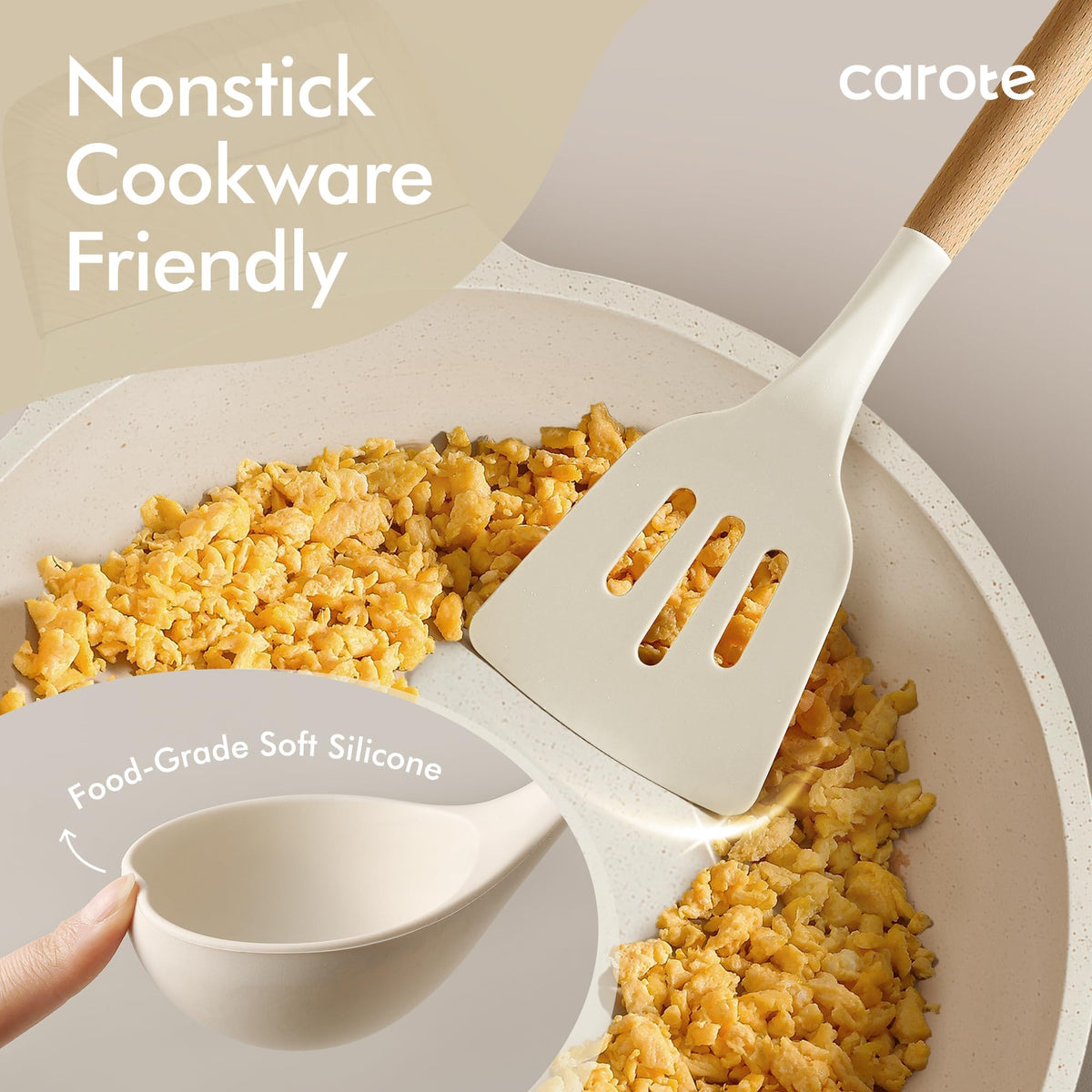CAROTE solid spoon for stirring sauces and scooping