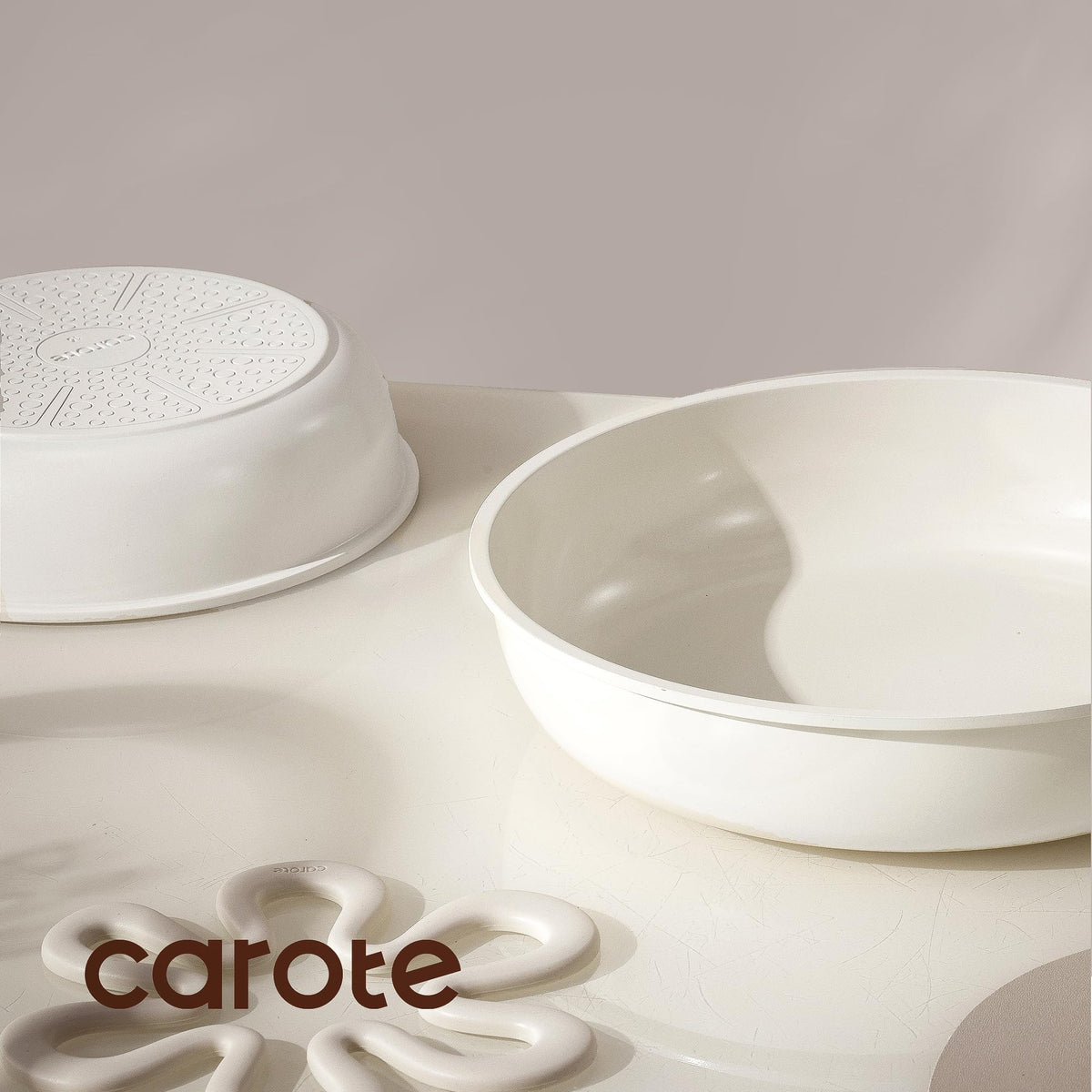 CAROTE space-saving, stackable cookware for clutter-free cabinets