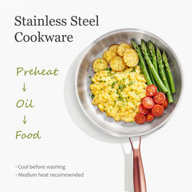 CAROTE stainless steel surface emphasizes durability and reliable cooking performance