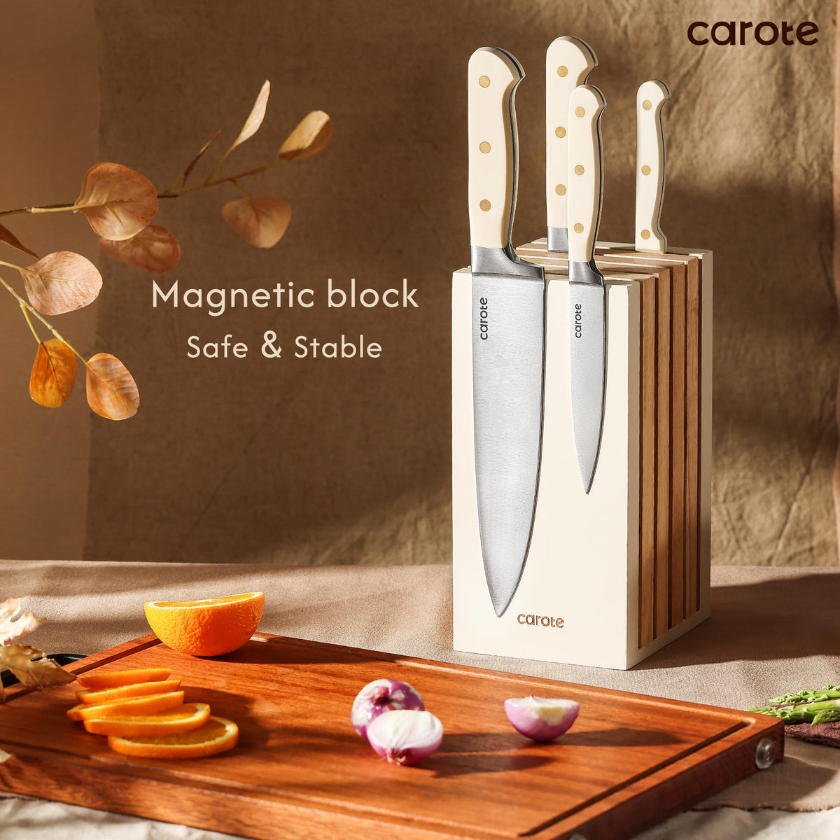 CAROTE triple riveted ergonomic handles deliver secure, comfortable grip.