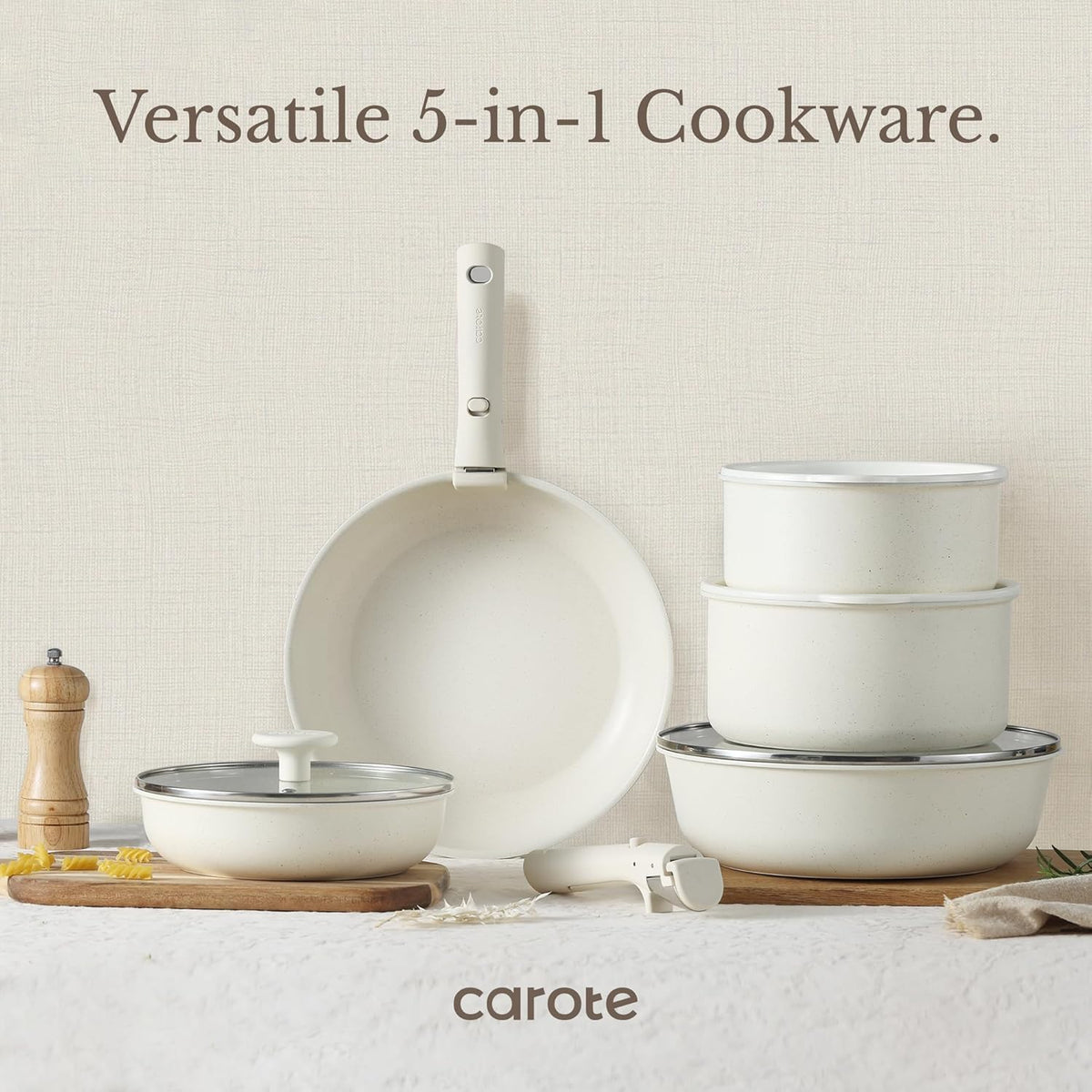 Carote versatile cookware that transitions from stove to grill and table.