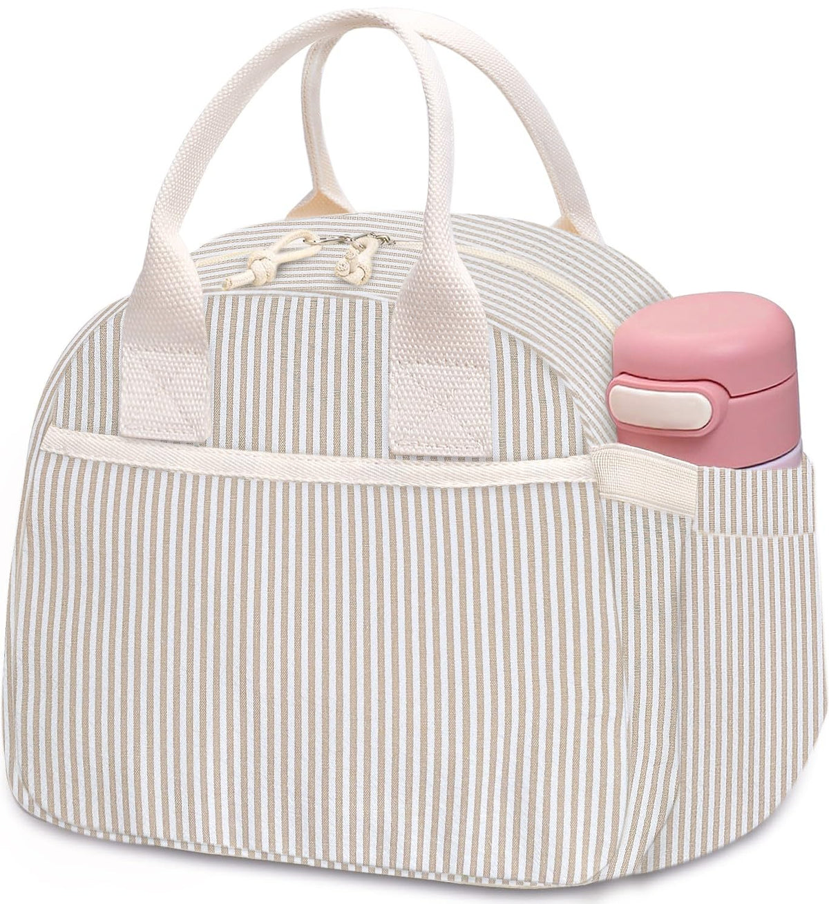 Carry bloom corduroy lunch bag with front pocket for utensils