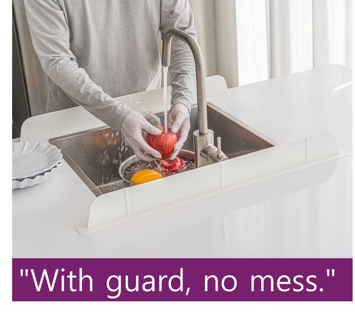 Casa Starlet easy-clean splash guard wipes clean and stores easily