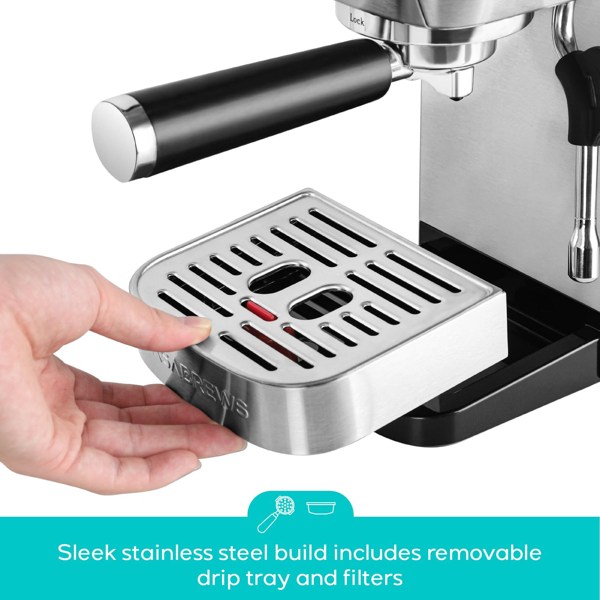 CASABREWS 3700 portafilter and filters for precise extraction