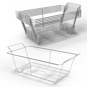 Caterpax 6-pack fixed chafer rack with full-size pans for stable service.