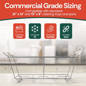 Caterpax chafer rack is dishwasher safe and corrosion resistant.