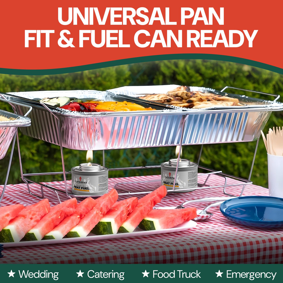 Caterpax stackable chafer rack simplifies setup and teardown at events.