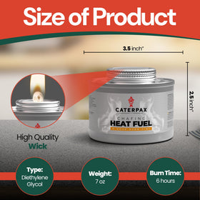 Caterpax chafing fuel can with easy-lighting wick for reliable setup