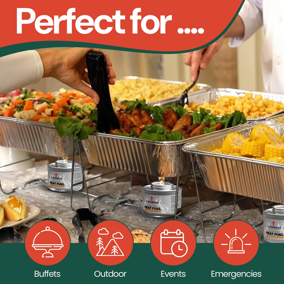 Caterpax indoor-safe fuel ideal for restaurants and events