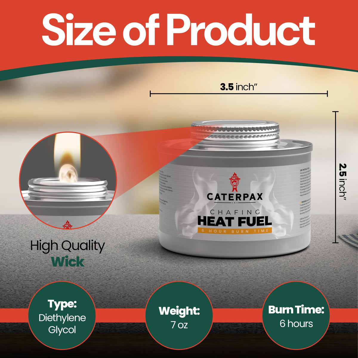 Caterpax odorless smokeless flame for clean indoor operation
