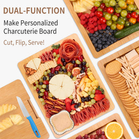 CAWIU travel-ready charcuterie board with locking lid ideal for picnics or trips