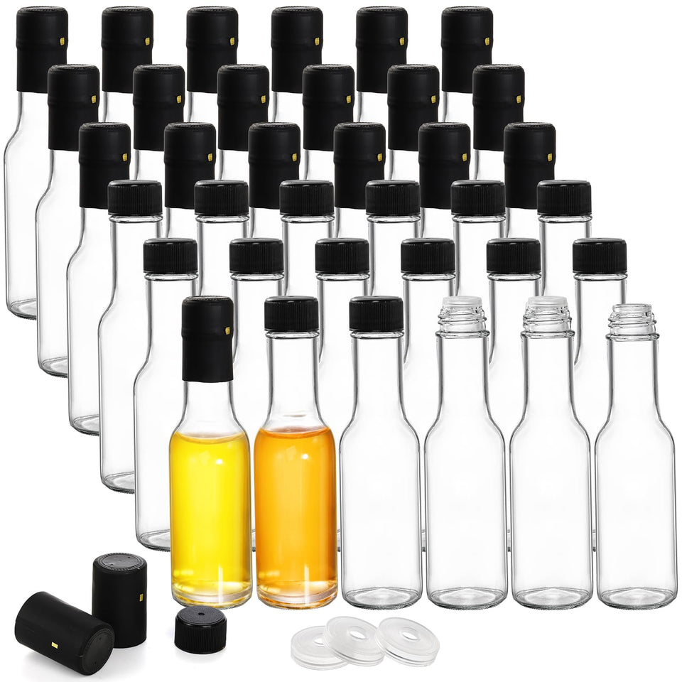 Cedilis 36-pack small glass bottles ready for DIY sauces and gifts