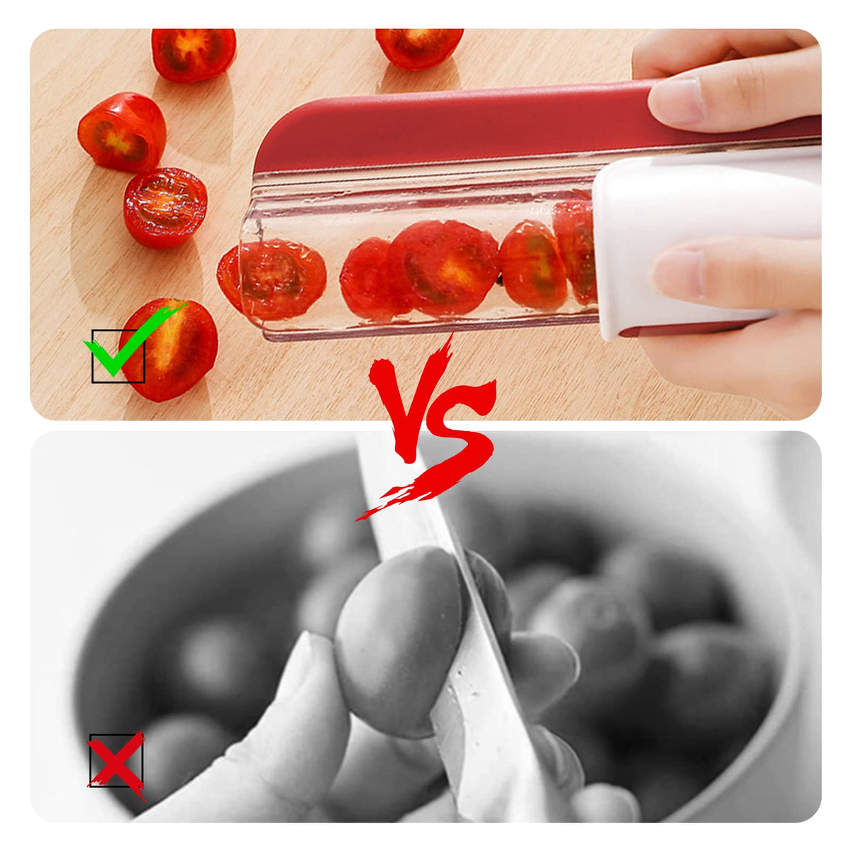 CEHNCEH Ergonomic handle improves comfort during precise slicing.