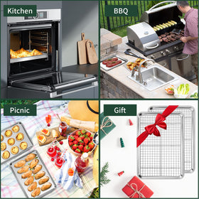 CEKEE dishwasher-safe easy-clean baking sheets, no coating.
