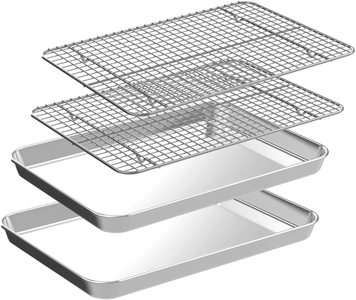 CEKEE half sheet pan with rack set, 18x12 inch, even heat distribution for consistent baking.