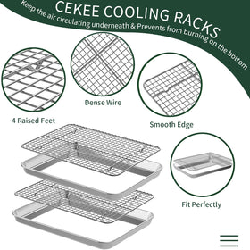 CEKEE stainless steel cooling rack 9-6x7-32-in promotes airflow.