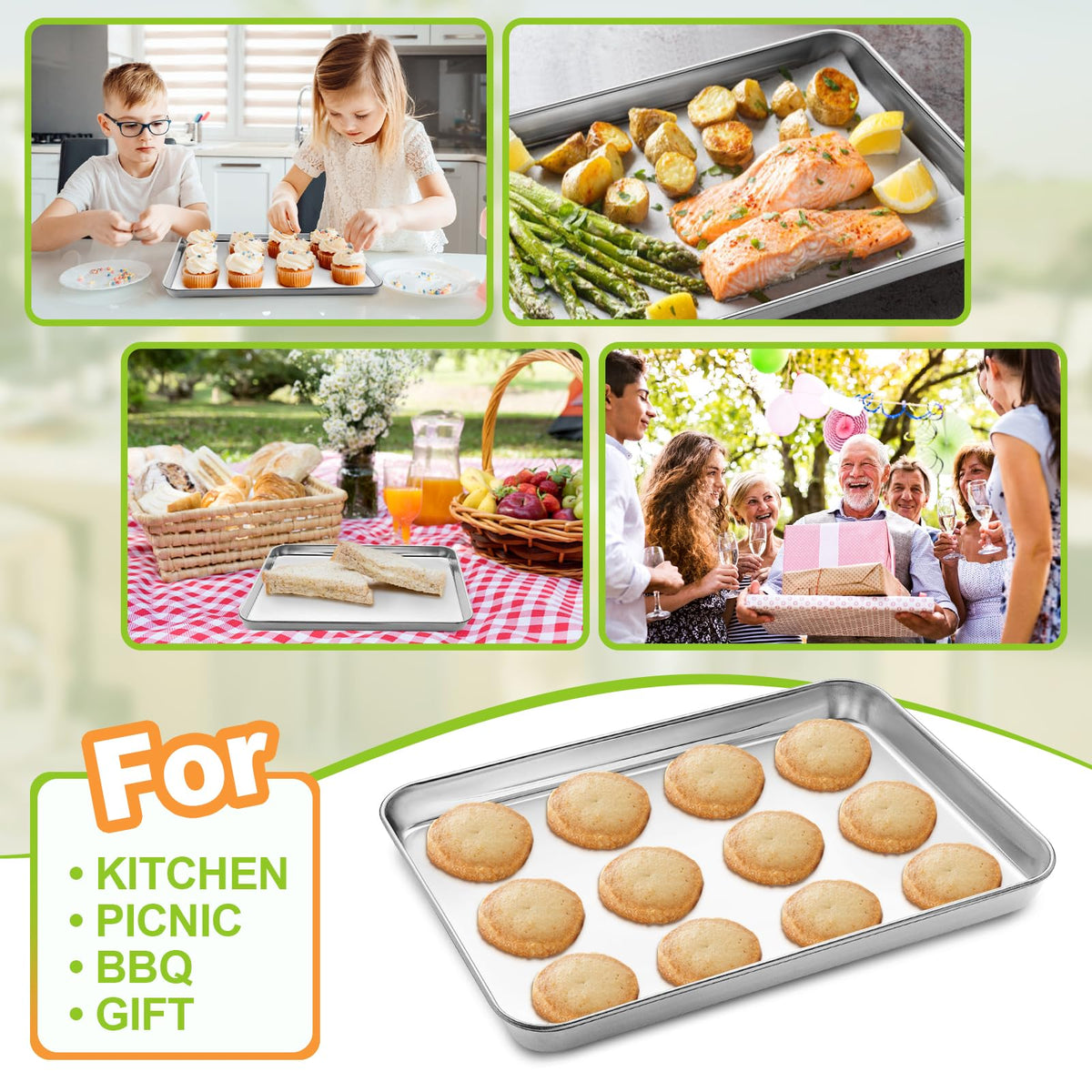 CEKEE toaster oven and RV-friendly baking sheets in use