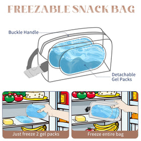 Cerbonny freezable snack bag closed for easy packing