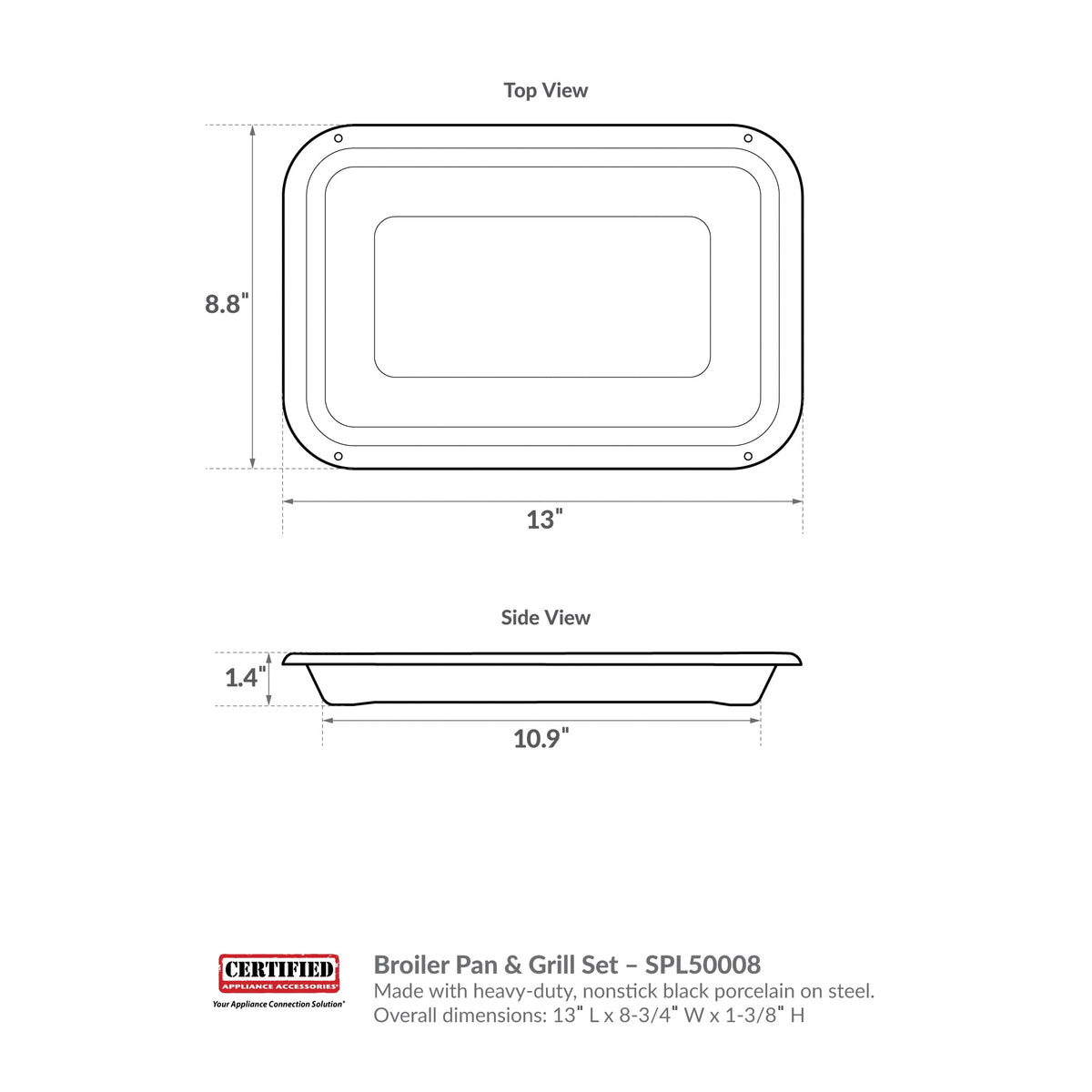 Compatible with Whirlpool, Maytag, and KitchenAid ovens for straightforward replacement.