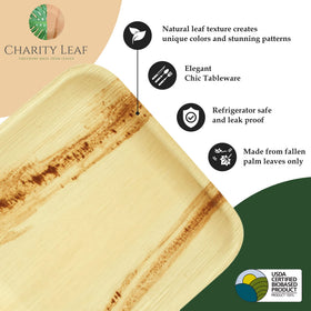 Charity Leaf grease-resistant tray keeping foods tidy with minimal mess.
